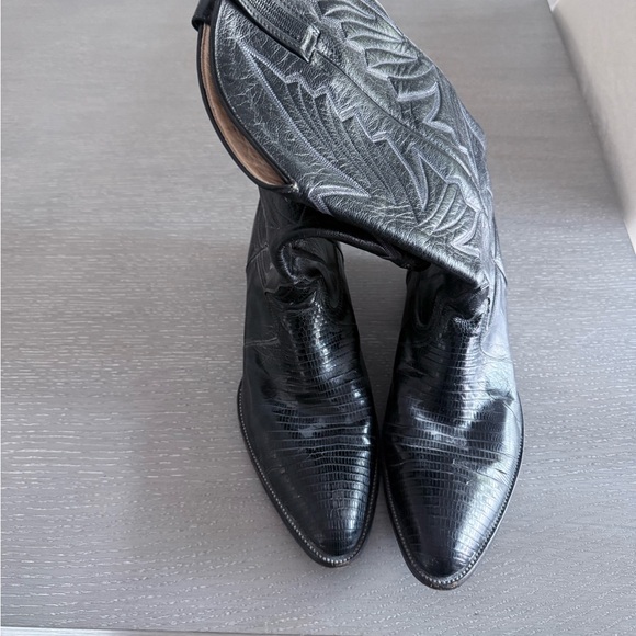 Rivers Boots - Black Lizard Western Boots Mens 11 Handmade Exotic Cowboy - Picture 8 of 8